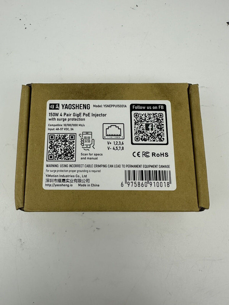 YAOSHENG 120W 3-in-1 Step Up PoE Injector for Starlink V2