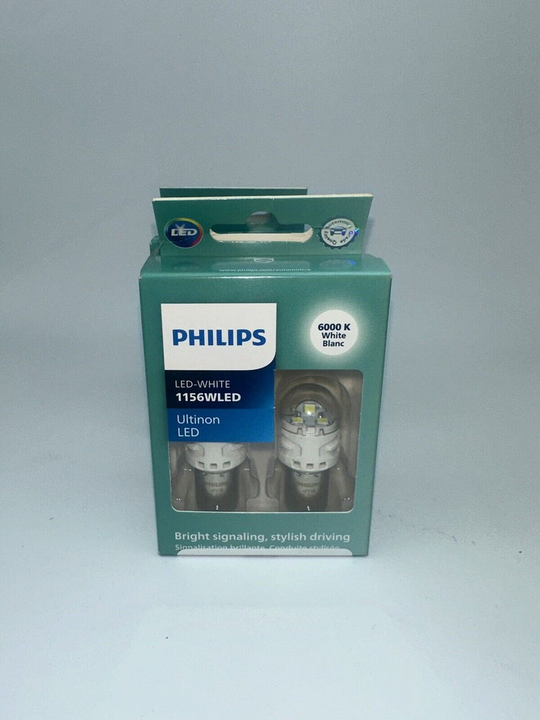 Lot de 2 ampoules LED miniatures de signalisation automobile Philips Ultinon 1156WLED 6 000 K