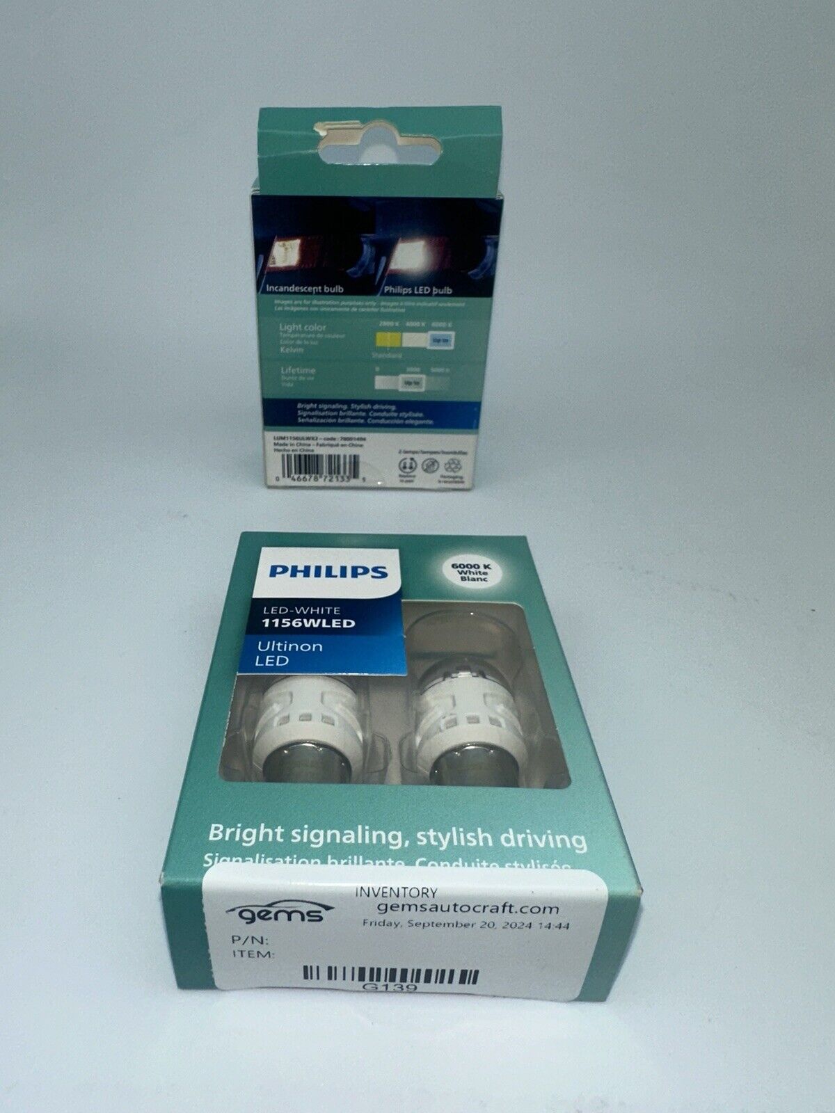 2 Pack  Philips Ultinon 1156WLED Miniature Automotive LED Signaling Bulb 6000K