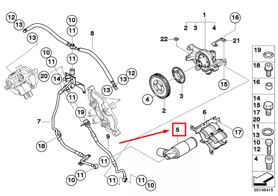 BMW VANOS Pressure Accumulator - Genuine BMW 11367834553