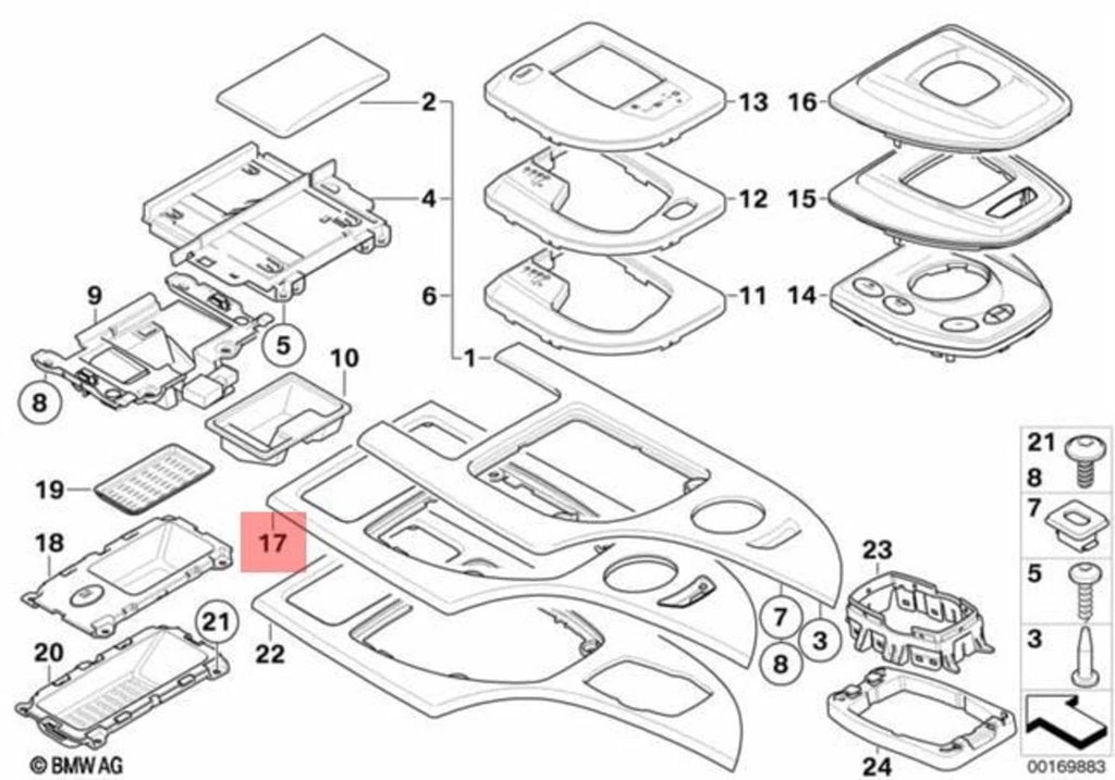 BMW Decor Panel With Oddments Tray - Genuine BMW 51168037228