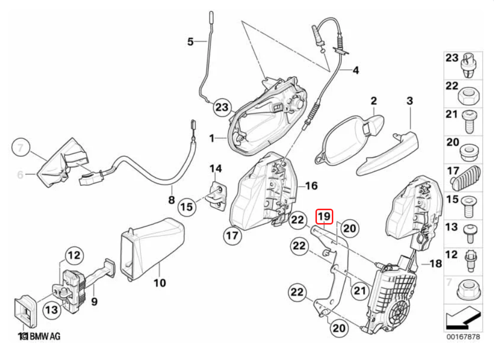 BMW Adapter Plate Front Right (Sca) - Genuine BMW 51217174632