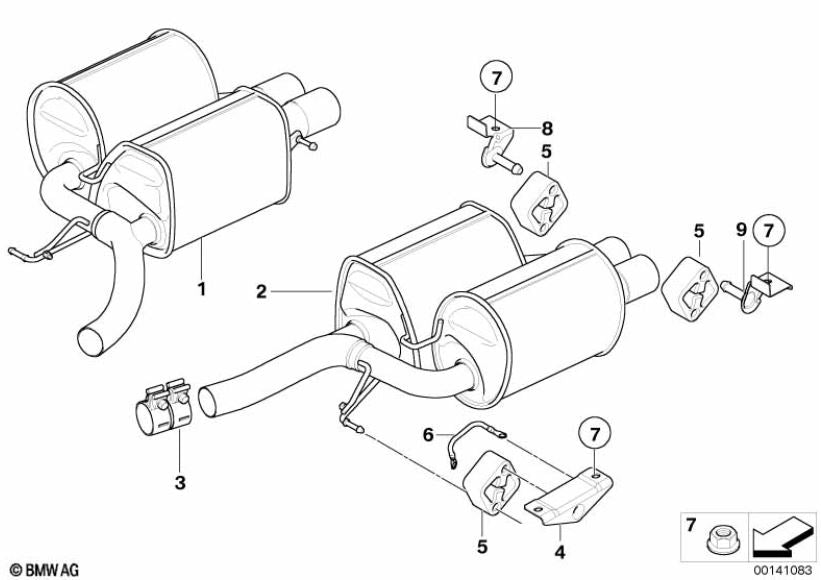 BMW Earth Strap End Silencer - Genuine BMW 65317527848