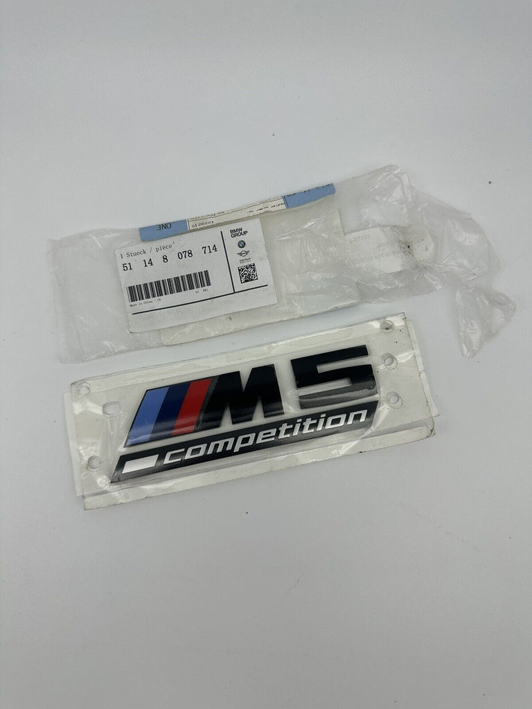 BMW F90 M5 Competition Black Deck Lid Emblem - Genuine BMW 51148078714
