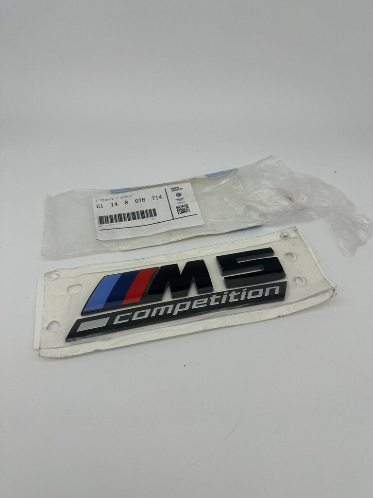 BMW F90 M5 Competition Black Deck Lid Emblem - Genuine BMW 51148078714