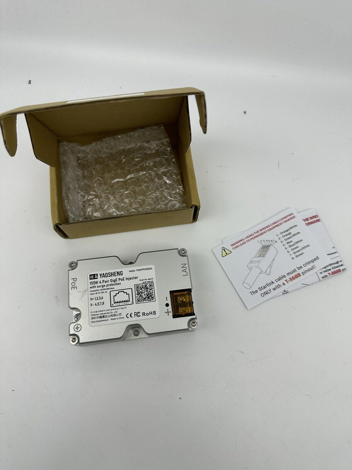 Injecteur PoE 3-en-1 YAOSHENG 120 W pour Starlink V2