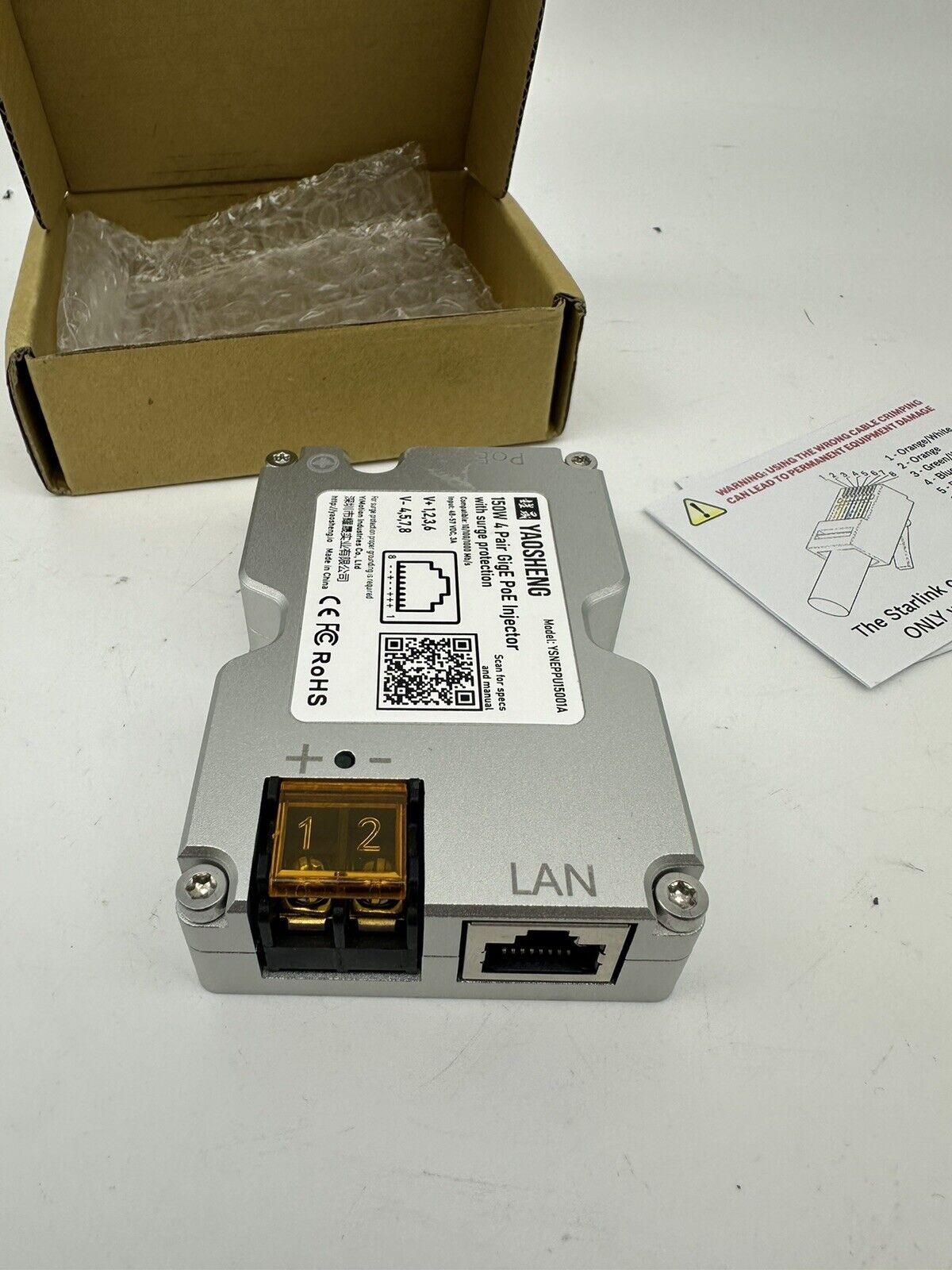 Injecteur PoE 3-en-1 YAOSHENG 120 W pour Starlink V2
