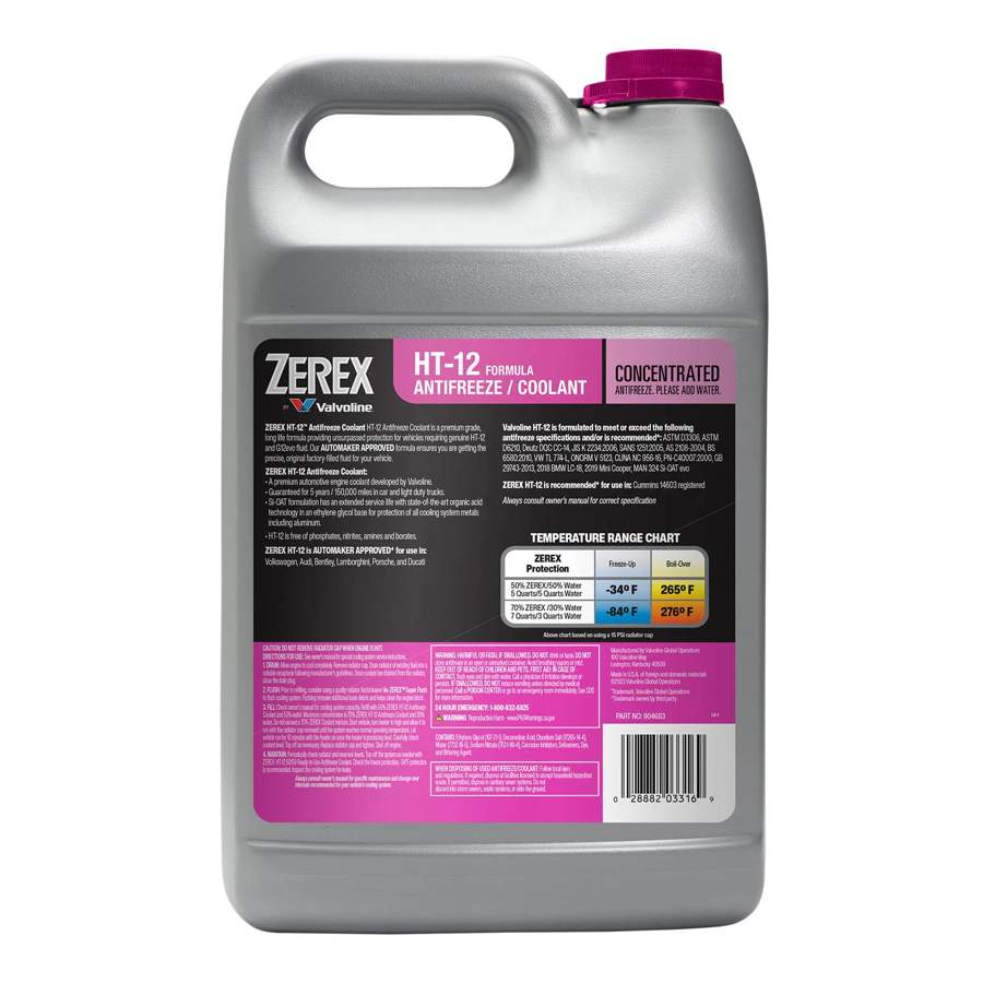 Audi Porsche VW HT-12 Engine Coolant / Antifreeze Concentrate (1 Gallon) - Zerex 904683