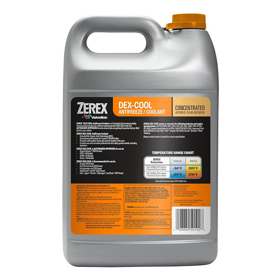 Land Rover Saab Dex-Cool Engine Coolant / Antifreeze Concentrate (1 Gallon) - Zerex ZXEL1